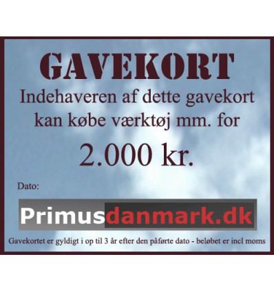 Gavekort 2.000 kr