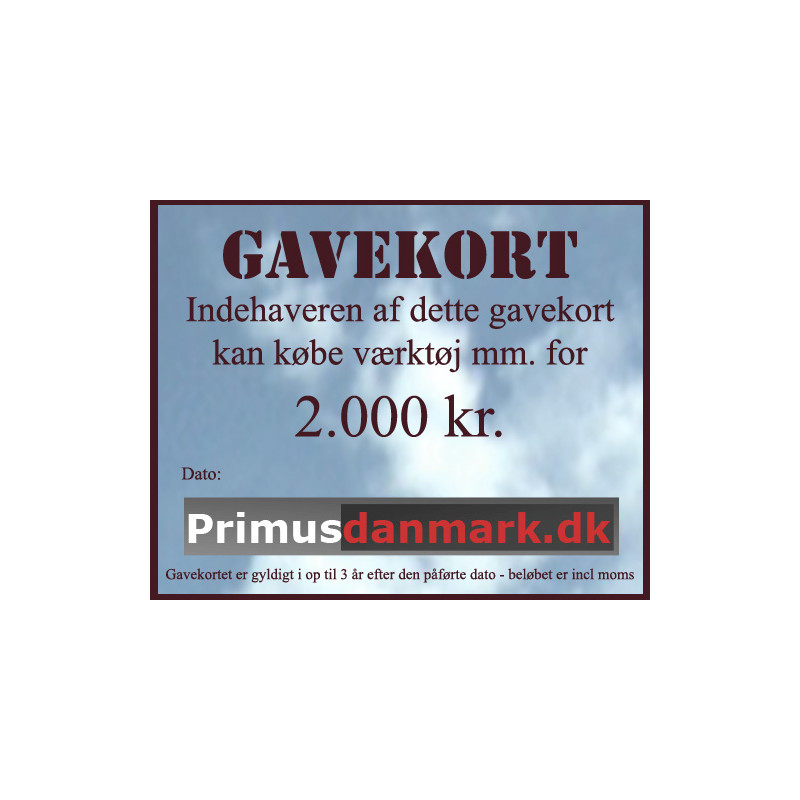 Gavekort 2.000 kr